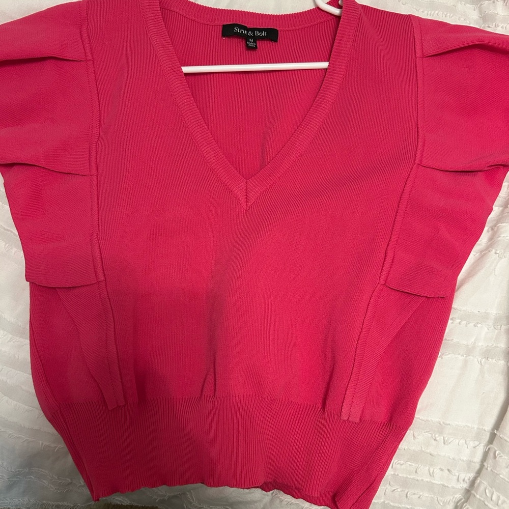 Pink Ruffle Sleeve Top - Picture 5 of 7